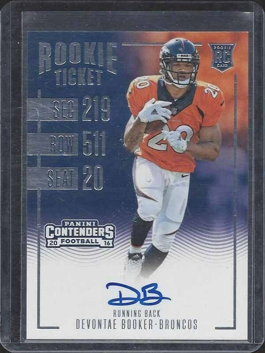 DEVONTAE BOOKER 2016 PANINI CONTENDERS BRONCOS ROOKIE TICKET TRUE RC AUTO #316