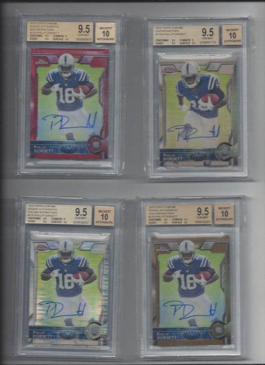 PHILLIP DORSETT 2015 TOPPS CHROME AUTO REFRACTOR RAINBOW SUPERFRACTOR 1/1 9.5 10