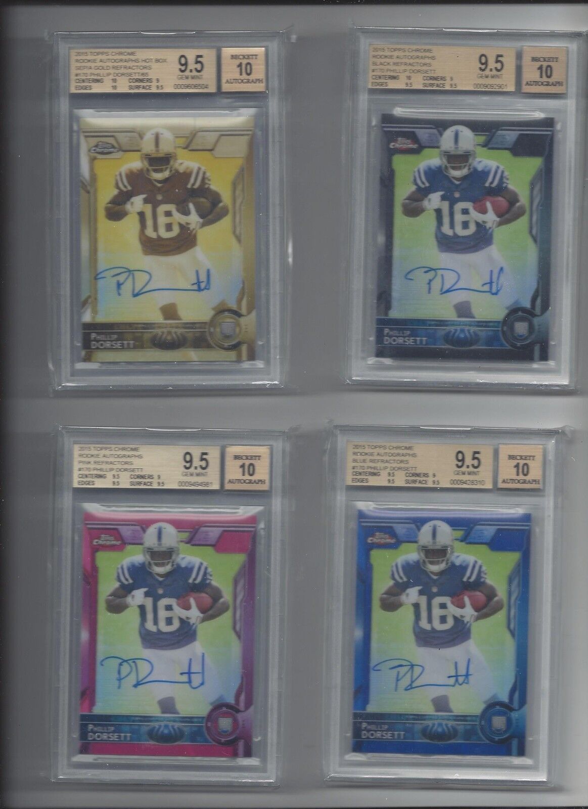PHILLIP DORSETT 2015 TOPPS CHROME AUTO REFRACTOR RAINBOW SUPERFRACTOR 1/1 9.5 10