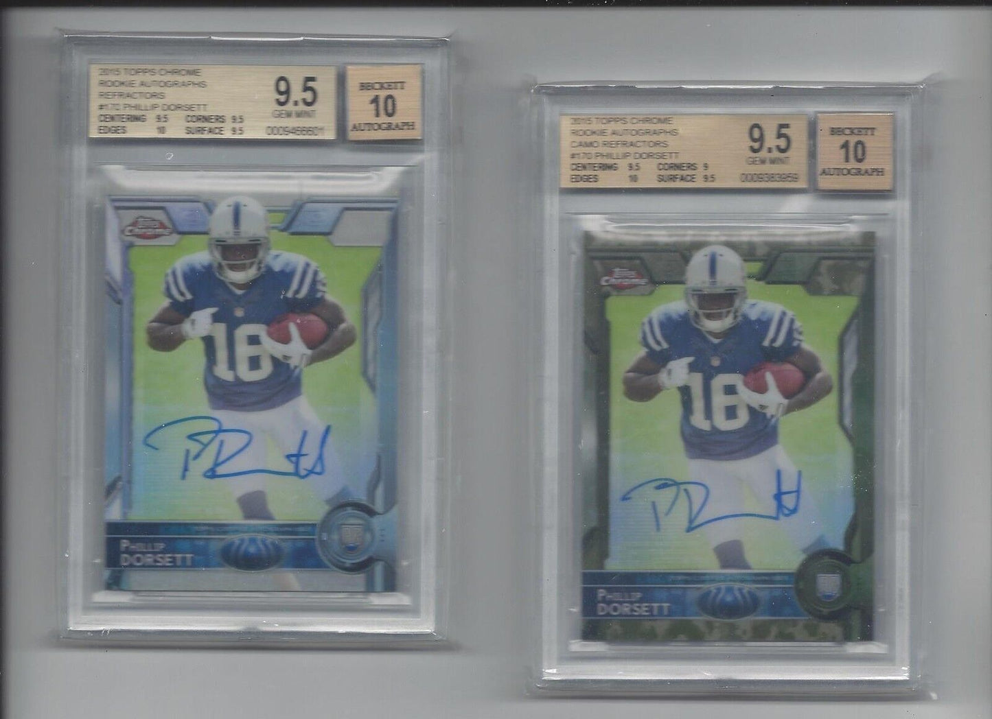 PHILLIP DORSETT 2015 TOPPS CHROME AUTO REFRACTOR RAINBOW SUPERFRACTOR 1/1 9.5 10