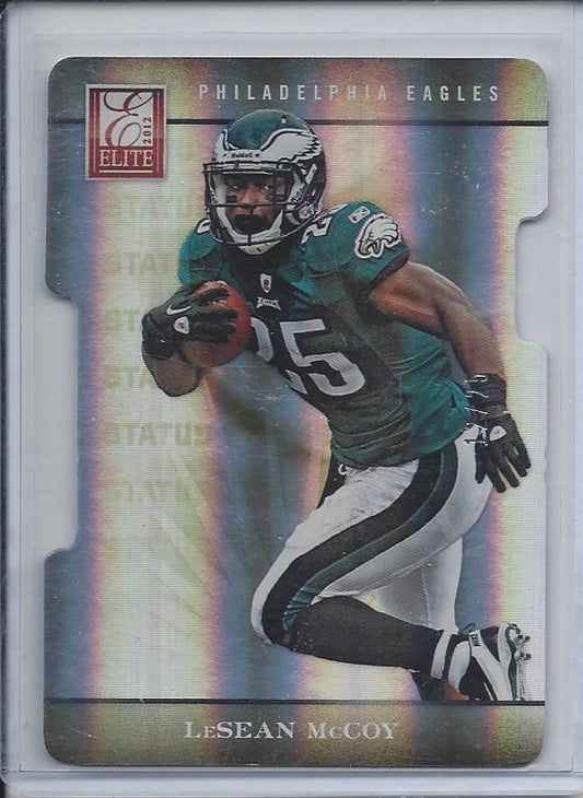 LESEAN MCCOY 2012 ELITE STATUS GOLD DIE CUT #D 12/25