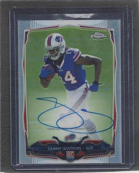 SAMMY WATKINS 2014 TOPPS CHROME REFRACTOR ON CARD ROOKIE AUTO RC #D /150