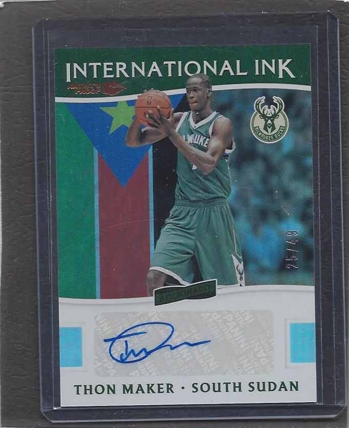 THON MAKER 2016-17 AFICIONADO INTERNATIONAL INK ARTIST'S PROOF AUTO RC #D 25/49