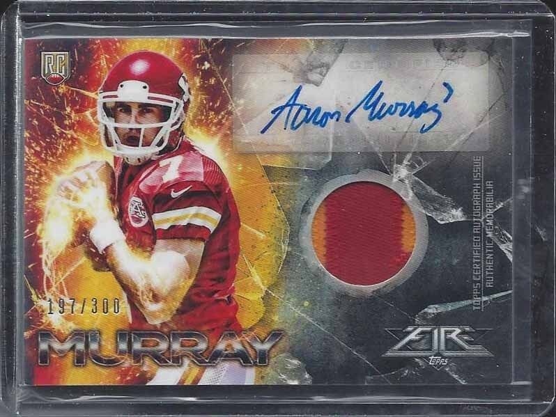 AARON MURRAY 2014 TOPPS FIRE RPA 2 COLOR ROOKIE PATCH AUTO RC #D 197/300