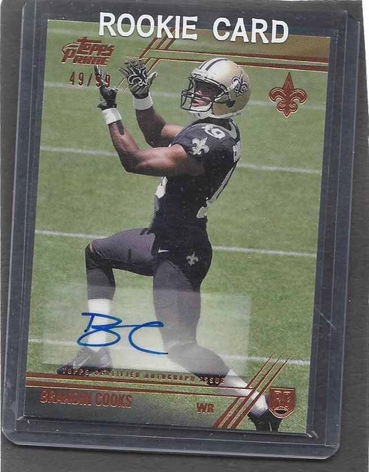 BRANDIN COOKS 2014 TOPPS PRIME COPPER ROOKIE AUTO RC #D 49/99