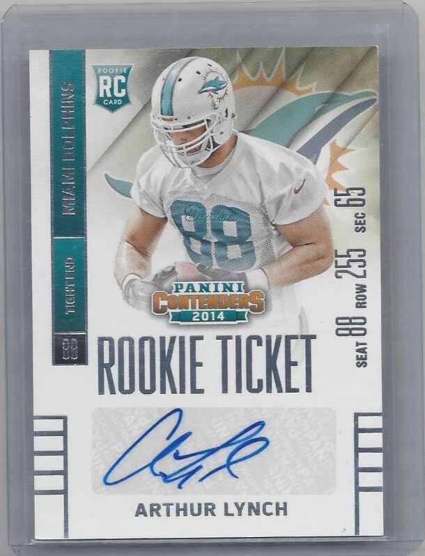 ARTHUR LYNCH 2014 PANINI CONTENDERS ROOKIE TICKET VARIATION AUTO RC SP ONLY /25