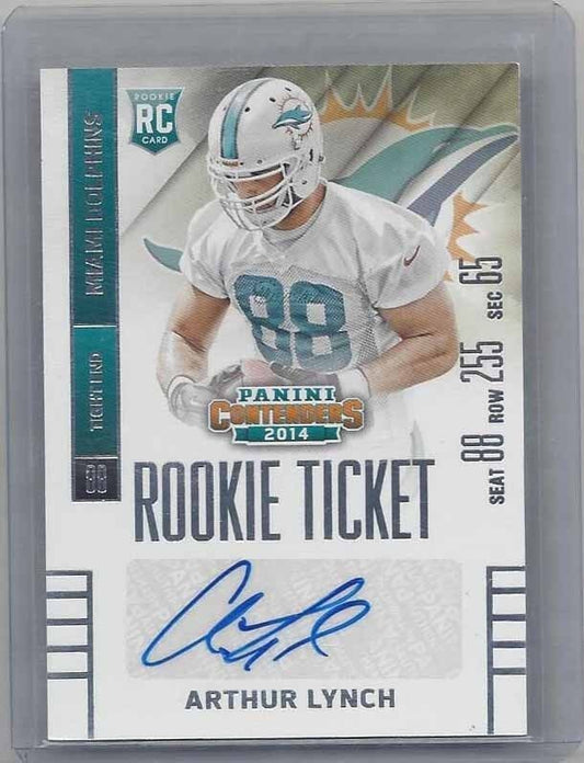 ARTHUR LYNCH 2014 PANINI CONTENDERS ROOKIE TICKET VARIATION AUTO RC SP ONLY /25