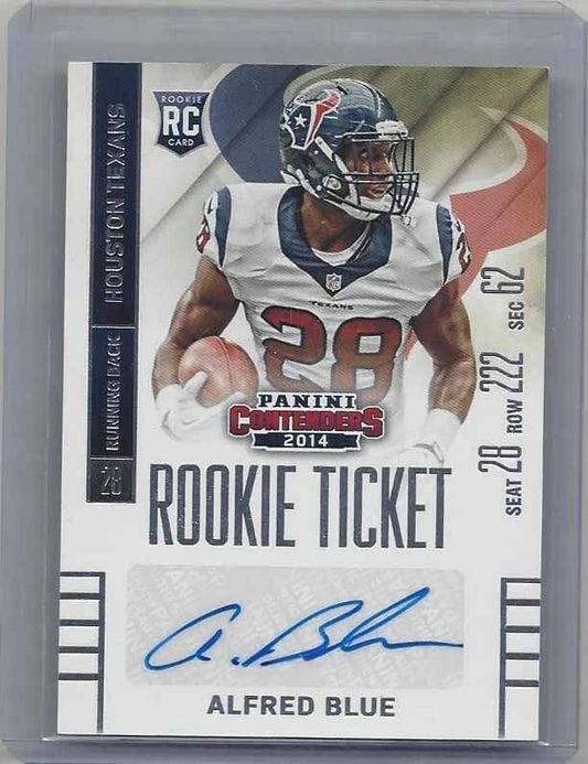 ALFRED BLUE 2014 PANINI CONTENDERS ROOKIE TICKET VARIATION AUTO RC SP ONLY /100