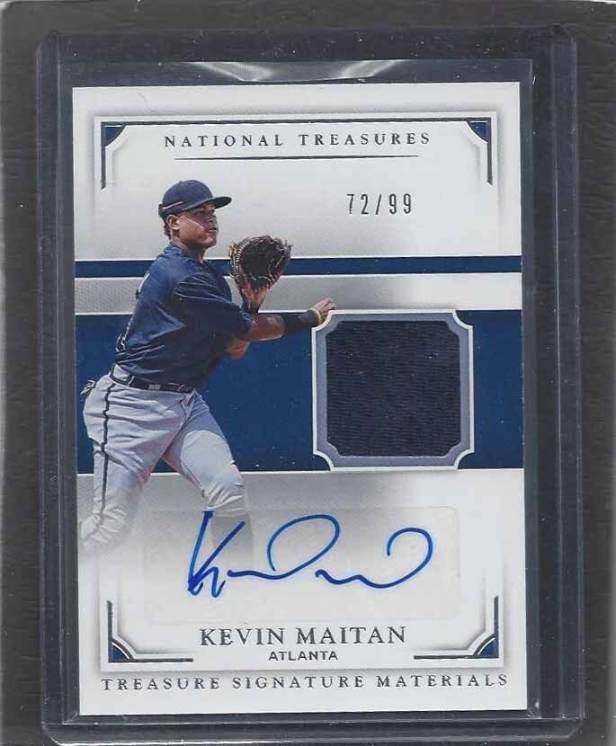 KEVIN MAITAN 2017 NATIONAL TREASURES SIGNATURE MATERIALS JERSEY AUTO #D 72/99