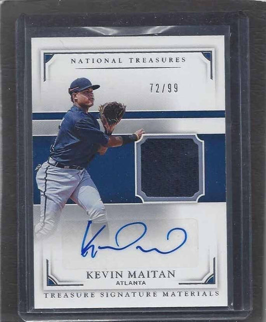 KEVIN MAITAN 2017 NATIONAL TREASURES SIGNATURE MATERIALS JERSEY AUTO #D 72/99