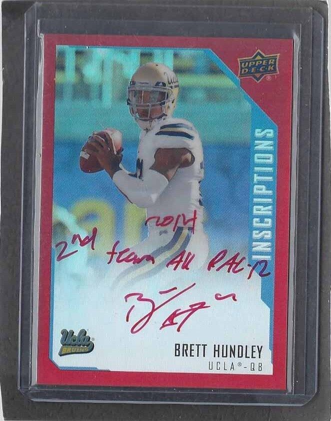 1/1 BRETT HUNDLEY 2015 UD INSCRIPTIONS RED INSCRIBED AUTO RC #D 7/49 JERSEY #7!