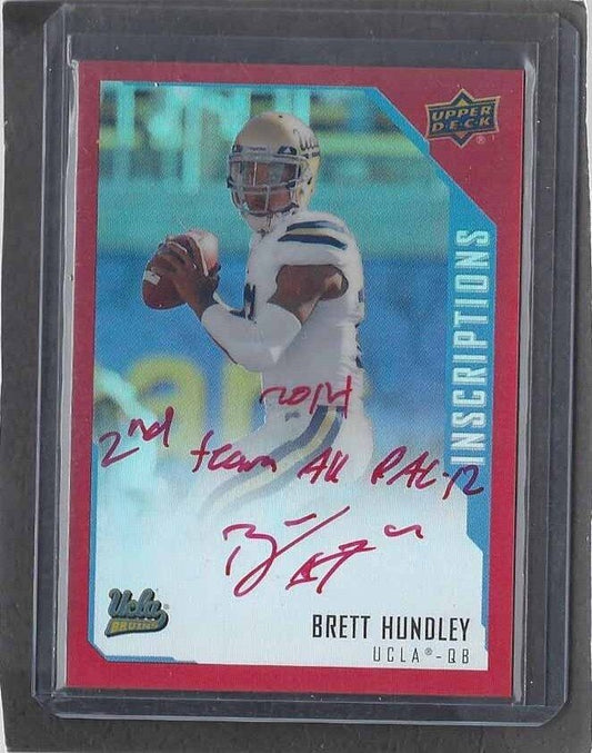 1/1 BRETT HUNDLEY 2015 UD INSCRIPTIONS RED INSCRIBED AUTO RC #D 7/49 JERSEY #7!