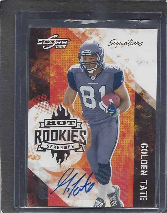 GOLDEN TATE 2010 SCORE SIGNATURES HOT ROOKIES AUTO ROOKIE RC #D 9/25