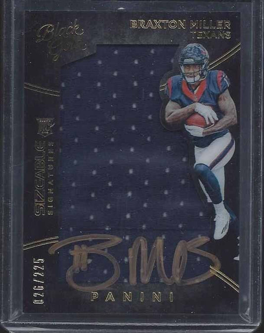 BRAXTON MILLER 2016 PANINI BLACK GOLD SIZEABLE SIGNATURES JERSEY AUTO RC #D /225