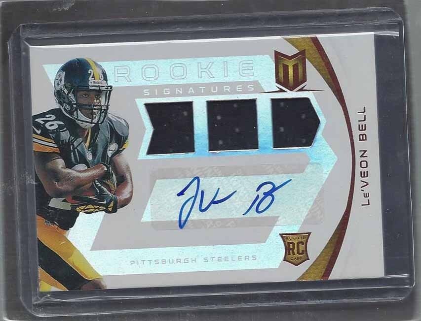 LE'VEON BELL 2013 PANINI MOMENTUM STEELERS RPA ROOKIE JERSEY AUTO RC #D 311/399