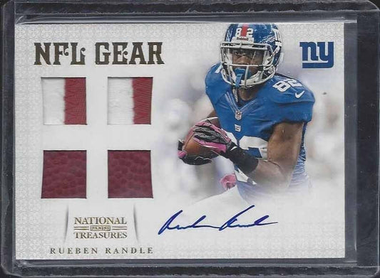 RUEBEN RANDLE 2012 NATIONAL TREASURES NFL GEAR PRIME QUAD PATCH AUTO RC #D 4/5