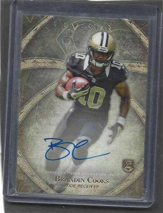 BRANDIN COOKS 2014 TOPPS 5 FIVE STAR ON CARD ROOKIE AUTO RC