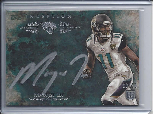MARQISE LEE 2014 TOPPS INCEPTION JAGUARS SILVER INK ON CARD AUTO RC #D 9/50