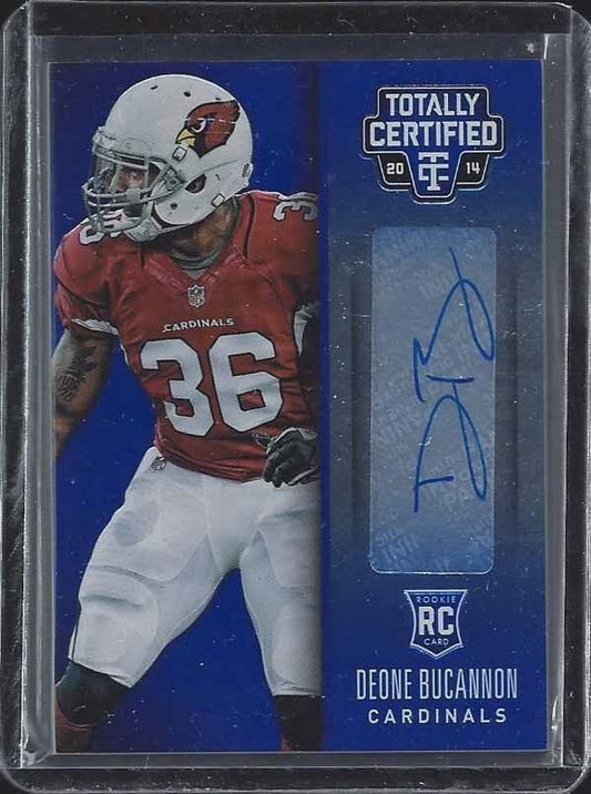 DEONE BUCANNON 2014 TOTALLY CERTIFIED MIRROR BLUE CARDINALS ROOKIE AUTO RC /25