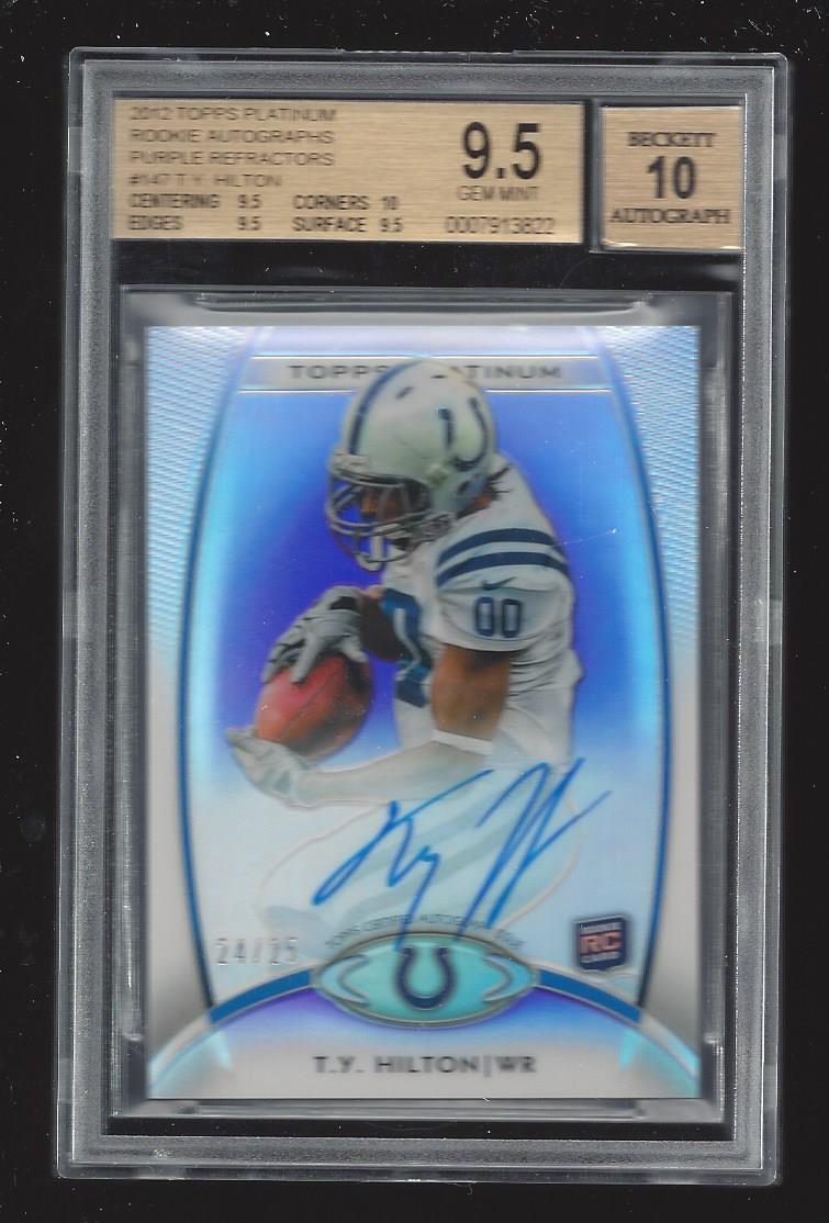 T.Y. HILTON 2012 TOPPS PLATINUM PURPLE REFRACTOR AUTO RC /25 BGS 9.5 10 POP 1/1