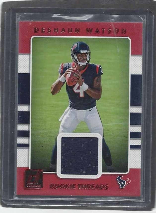 DESHAUN WATSON 2017 DONRUSS ROOKIE THREADS TEXANS ROOKIE JERSEY RC #8