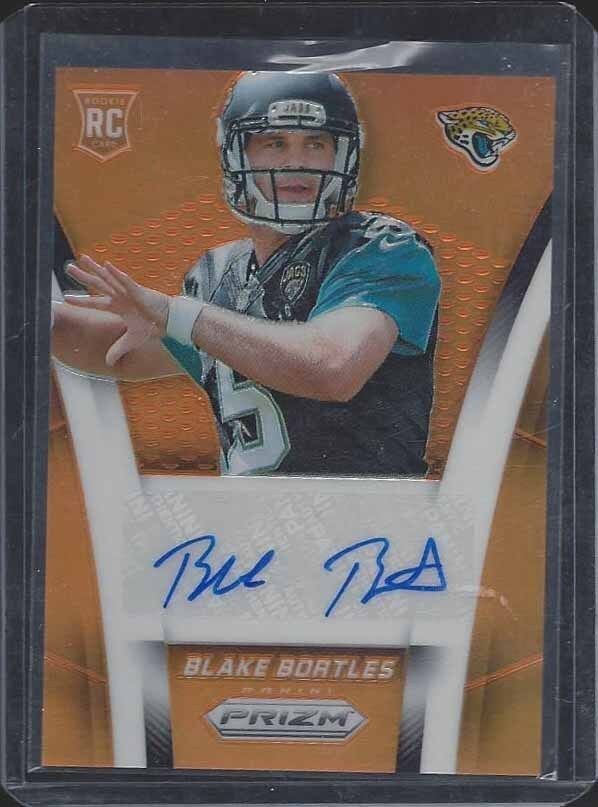 BLAKE BORTLES 2014 PANINI PRIZM ORANGE PRIZMS REFRACTOR ROOKIE AUTO RC #D 9/75
