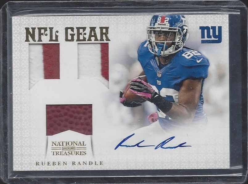 RUEBEN RANDLE 2012 NATIONAL TREASURES NFL GEAR PRIME TRIPLE PATCH AUTO RC #D /10