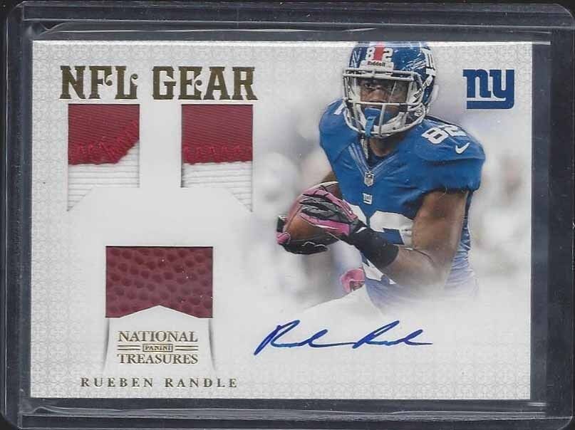 RUEBEN RANDLE 2012 NATIONAL TREASURES NFL GEAR PRIME TRIPLE PATCH AUTO RC #D /10