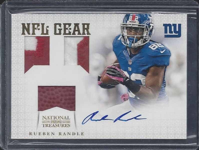 RUEBEN RANDLE 2012 NATIONAL TREASURES NFL GEAR PRIME TRIPLE PATCH AUTO RC #D /10