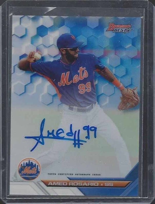 AMED ROSARIO 2016 BOWMANS BEST METS PROSPECT REFRACTOR ON CARD AUTO