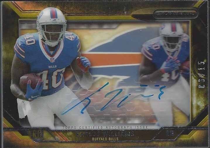KARLOS WILLIAMS 2015 TOPPS STRATA SIGNATURE SHADOWBOX ON CARD AUTO RC #D 6/15