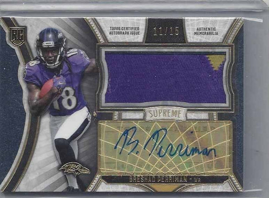 BRESHAD PERRIMAN 2015 TOPPS SUPREME JUMBO RPA 2 COLOR ROOKIE PATCH AUTO RC /15
