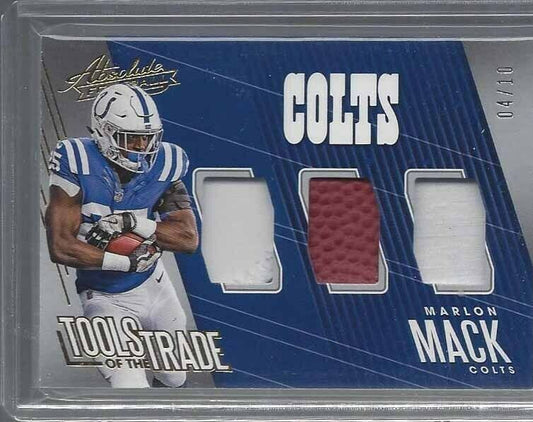 MARLON MACK 2018 ABSOLUTE TOOLS OF THE TRADE GOLD TRIPLE PATCH #D 4/10