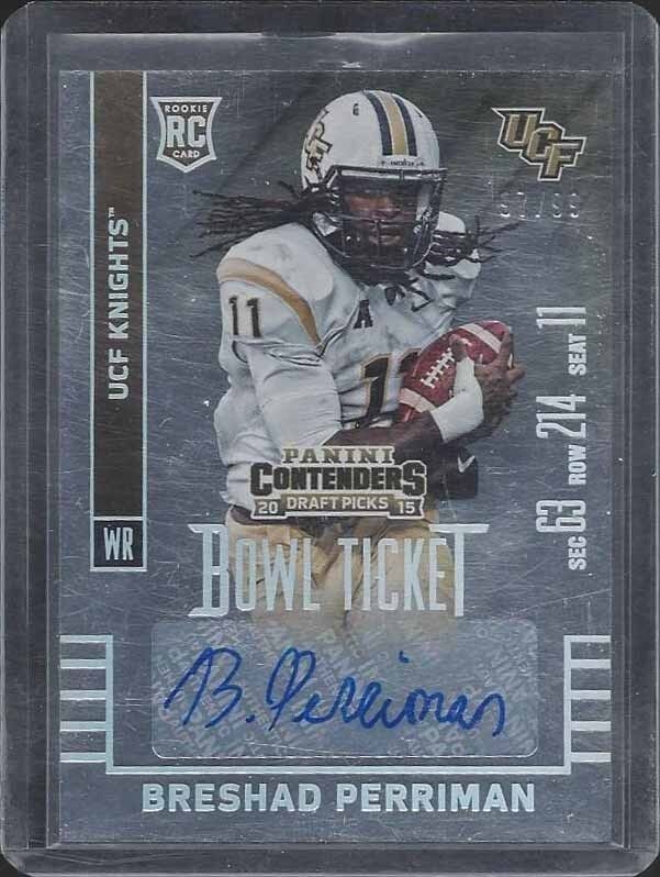 BRESHAD PERRIMAN 2015 CONTENDERS DRAFT PICKS BOWL TICKET ROOKIE AUTO RC #D 97/99