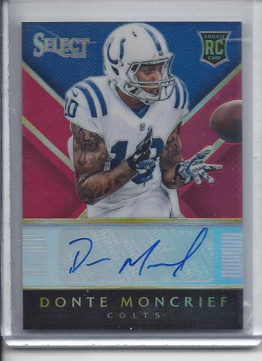 DONTE MONCRIEF 2014 PANINI SELECT RED PRIZM COLTS ROOKIE AUTO RC #D /50