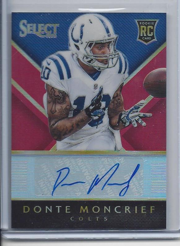 DONTE MONCRIEF 2014 PANINI SELECT RED PRIZM COLTS ROOKIE AUTO RC #D /50