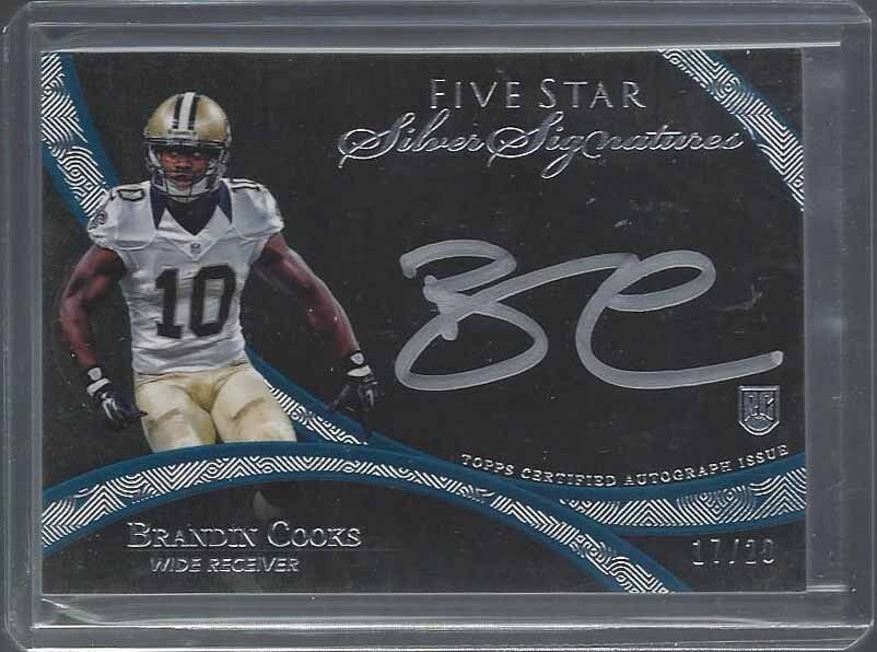 BRANDIN COOKS 2014 TOPPS 5 FIVE STAR SILVER SIGNATURES ON CARD AUTO RC #D 17/20