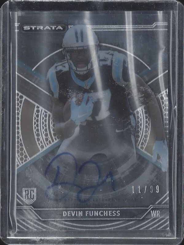 DEVIN FUNCHESS 2015 TOPPS STRATA BLUE PANTHERS ROOKIE ON CARD AUTO RC #D 11/99