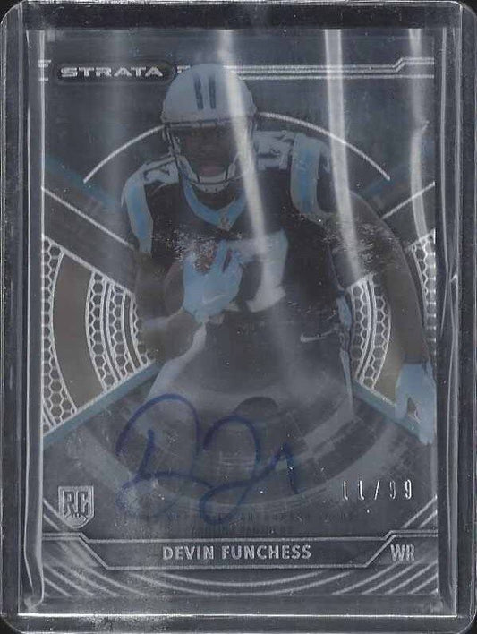 DEVIN FUNCHESS 2015 TOPPS STRATA BLUE PANTHERS ROOKIE ON CARD AUTO RC #D 11/99
