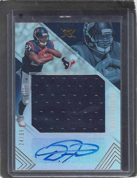 D'ONTA FOREMAN 2017 PANINI XR HOUSTON TEXANS JUMBO JERSEY AUTO RC #D /99