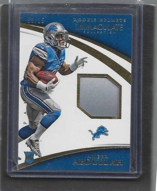 AMEER ABDULLAH 2015 IMMACULATE ROOKIE HELMETS LIONS HELMET PATCH RC #D 9/15