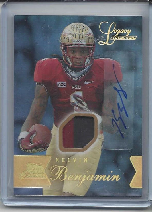 KELVIN BENJAMIN 2014 FLAIR SHOWCASE LEGACY COLLECTION 2 COLOR PATCH AUTO RC /125
