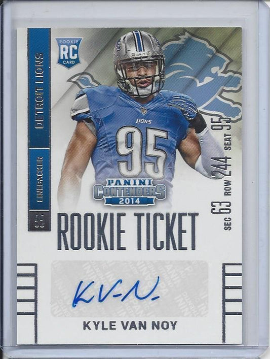 KYLE VAN NOY 2014 PANINI CONTENDERS LIONS ROOKIE TICKET TRUE RC AUTO #151