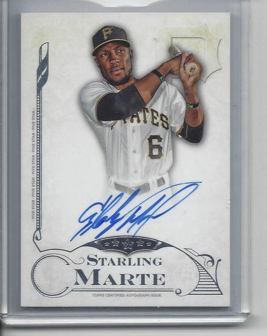 STARLING MARTE 2015 TOPPS 5 FIVE STAR PIRATES ON CARD AUTO
