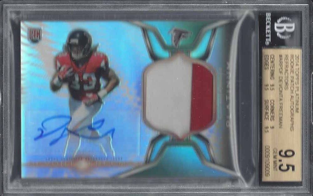 DEVONTA FREEMAN 2014 TOPPS PLATINUM RPA REFRACTOR PATCH AUTO RC BGS 9.5 10 POP 3