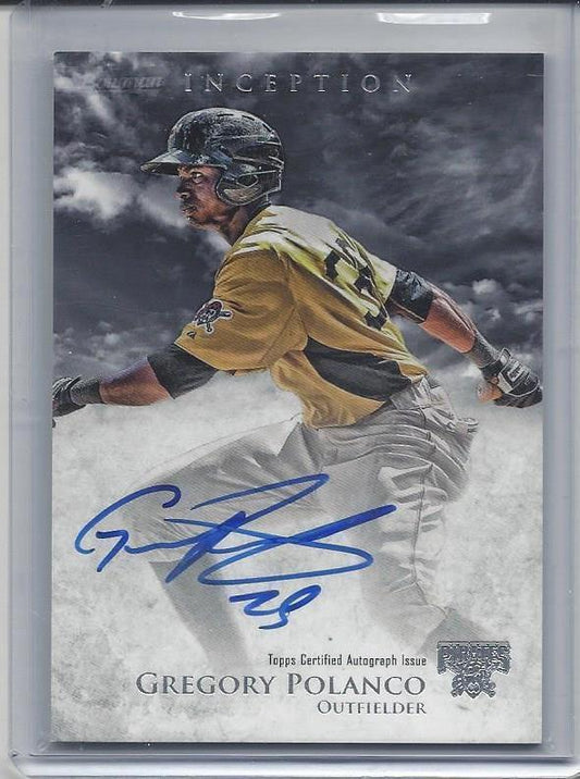 GREGORY POLANCO 2013 BOWMAN INCEPTION PIRATES PROSPECT ON CARD AUTO
