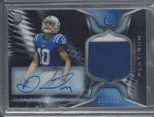 DONTE MONCRIEF 2014 TOPPS PLATINUM RPA BLACK REFRACTOR ROOKIE PATCH AUTO RC /125