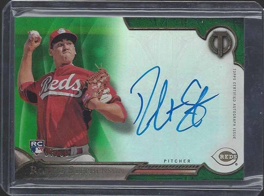 ROBERT STEPHENSON 2016 TOPPS TRIBUTE GREEN REFRACTOR ON CARD AUTO RC #D 87/99