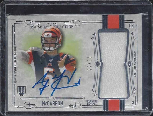 A.J. MCCARRON 2014 TOPPS MUSEUM JUMBO PATCH ON CARD ROOKIE AUTO RC #D 22/35