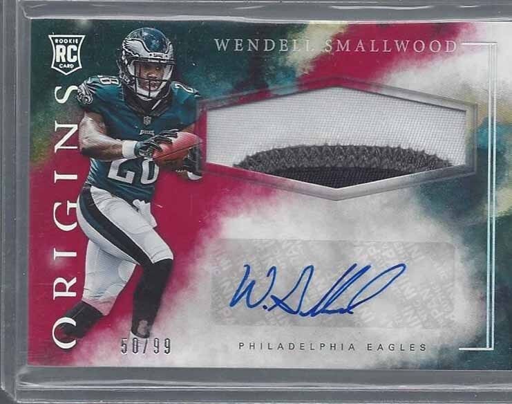 WENDELL SMALLWOOD 2016 PANINI ORIGINS RED RPA 3 COLOR ROOKIE PATCH AUTO RC /99